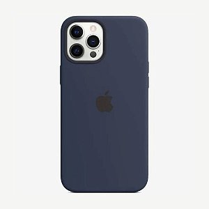 Capa Silicone Aveludada para iPhone 13 Pro Max -Azul Marinho