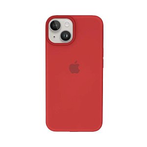 Capa Case Aveludada Silicone para iPhone 14 - Vermelha