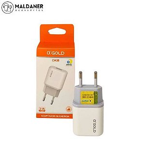 Fonte de Carregamento USB  3.1A  - AGOLD CA38