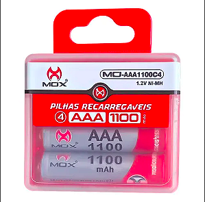 Pilha AAA Recarregável MOX - MOB2AAA23
