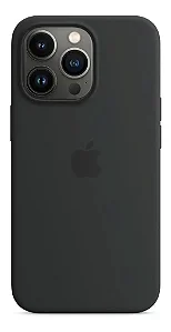 Capa de Silicone Aveludada para iPhone 13 Pro - Preta