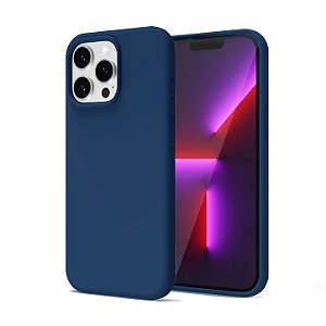 Capa de Silicone Aveludada para iPhone 13 Pro - Azul