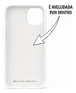 Capa de Silicone Aveludada para iPhone 12/12 Pro - Branca