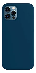 Capa de Silicone Aveludada para iPhone 12/12 Pro - Azul-Marinho