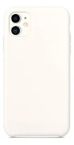Capa de Silicone Aveludada para iPhone 11 - Branca