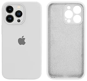 Capa de Silicone Aveludada para iPhone 13 Pro - Branca