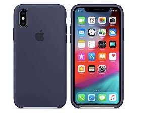 Capa Case Apple Silicone para iPhone Xs Max - Azul Marinho