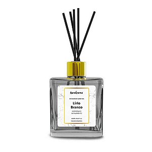 DIFUSOR DE VARETAS LIRIO BRANCO 250ML C/ 8 VARETAS PRETAS