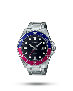 Relógio Casio Duro PEPSI MDV-107D-1A3VDF-SC Com Pulseira de Aço Inox