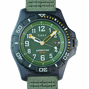 Relógio Timex Expedition North Freedive Ocean Solar Cinza com Pulseira Verde Militar ref.TW2V40400