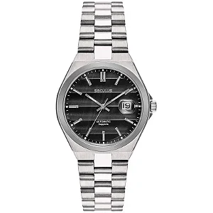 Relógio Seculus Preto e Prata ref. 77313G0SVNA1