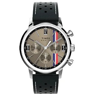 Relógio Timex Marlin Taquímetro Couro Prata Ref. TW2W98900