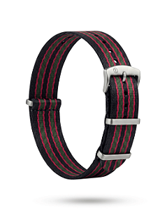 Pulseira Trimix Nato Seatbelt Preto + Vermelha + Verde