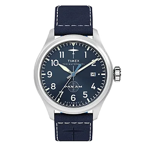 Relógio Timex Waterbury GMT Pan Am Automático TW2Y38800