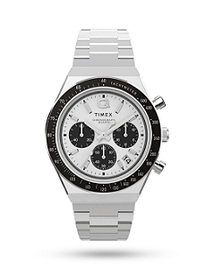 Relógio Cronógrafo Q Timex Aço Prata TW2W53300