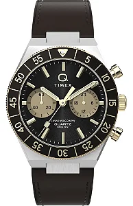 Relógio Timex Q Continental Cronógrafo Couro TW2Y56000