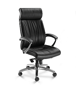 Cadeira Prime (Base Alumínio e Couro Natural)