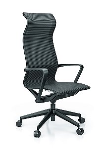 Cadeira Aura (Estrutura Preta - Base Nylon e Braço Fixo)