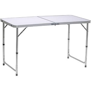 Mesa Dobrável Alumínio Camping（120×60×70CM Vira Maleta Com Alça
