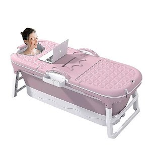 Banheira Ofurô Dobrável 200 Litros 117 Cm ROSA