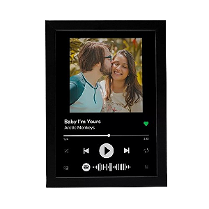 Quadro Interativo com Código de Música Spotify - Fundo Preto