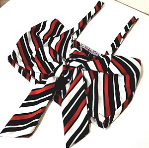 Top Cropped Listrado com faixa