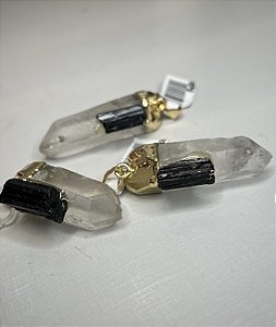 PINGENTE CRISTAL C/ TURMALINA NEGRA