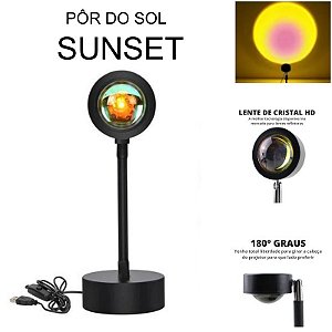 Projetor Luz Sol Sun LED Luminária de Mesa USB