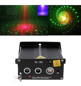 Canhão LED Efeitos de Luz Projetor Holográfico Laser Festa Profissional HL69 Bivolt