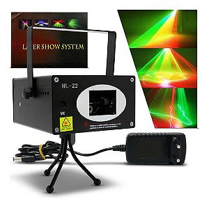Canhão LED Efeitos de Luz Projetor Holográfico Laser Festa Profissional HL22 Bivolt