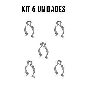 KIT 5 Abraçadeiras Lâmpada Tubular T8 LED Fluorescente Aço