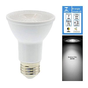 Lampada LED 7W PAR20 E27 Branco Frio 6500K Bivolt