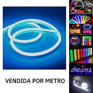 Mangueira Fita LED Neon Flex 12V Ice Blue Metro IP67