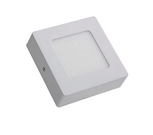 Painel 6W LED Sobrepor Quadrado 12x12 3500K Branco Quente Bivolt