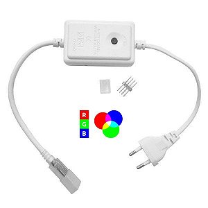 Conector Rabicho Controlador RGB Mangueira Fita LED e NEON Bivolt