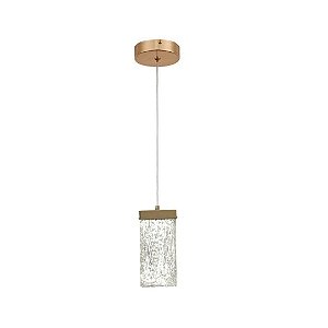 Lustre Pendente Gelo Derretendo Cristal Rose LED 7W 3000K Bivolt