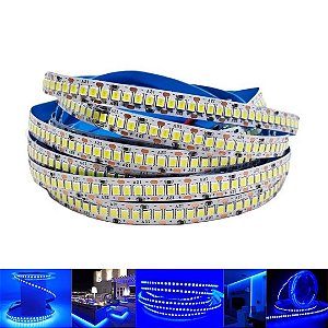 Fita LED 3528 240 LED's 5 Metros Profissional IP20 12V 25W Azul