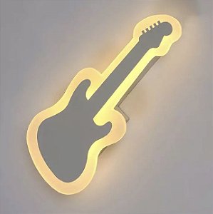 Arandela LED Decorativa Guitarra Branco Quente 3500K Bivolt