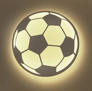 Arandela LED Decorativa Bola Futebol Branco Quente 3500K Bivolt
