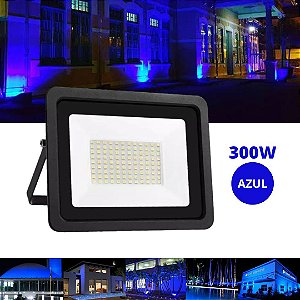Refletor 300W LED SMD Slim Mini Holofote Azul IP67 Bivolt