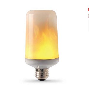 Lampada LED 9W Bulbo Efeito Chama Fogo Tocha Flame E27 Bivolt