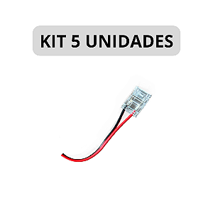 KIT 5 Conector Rabicho Engate Rapido Fita LED 10mm 12V 24V 110V 220V