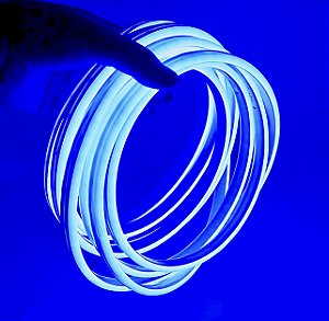 KIT 1 a 10 Metros Mangueira Fita LED Neon Flex Azul + Rabicho