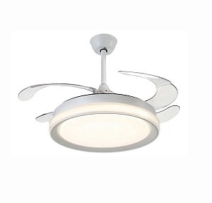 Lustre Ventilador de Teto Plus Branco LED Multicor Controle Remoto Bivolt
