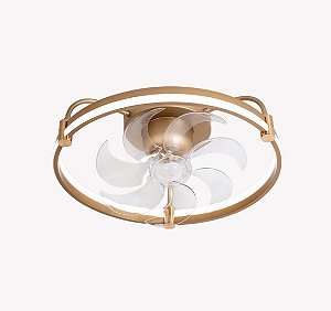 Lustre Ventilador Golden LED Multicor Bluetooth Controle Remoto Bivolt