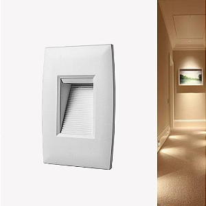 Balizador LED 2W Step Embutir Vertical 4X2 Branco 3000K Bivolt