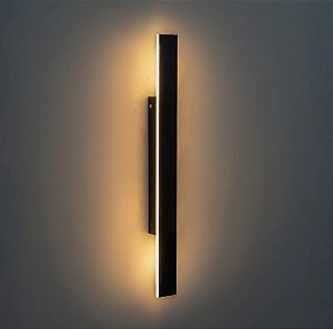 Arandela LED Barra 40W Preta 150cm IP65 3000K Bivolt