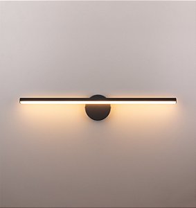 Arandela LED 12W Hubble 60cm Espelho Quadro Preto 3000K Bivolt