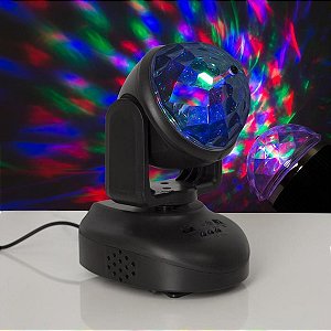 Mini Moving LED Bola Maluca RGB Luz de Festa Bivolt