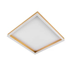 Lustre Plafon LED 28W Sobrepor 40x40 Dourado 3000K Bivolt